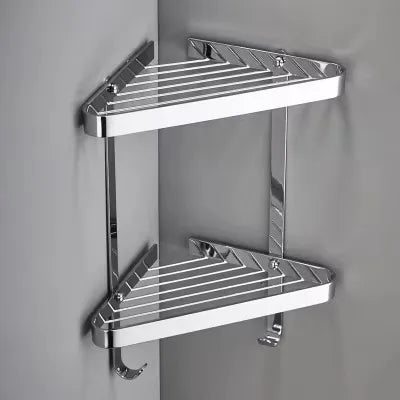 étagère salle bain dorée moderne deux niveaux fixations bouteilles parfum pot crème porte savon