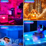lampe led rechargeable 16 couleurs télécommande support plat moderne ambiance chambre salon bleu rose