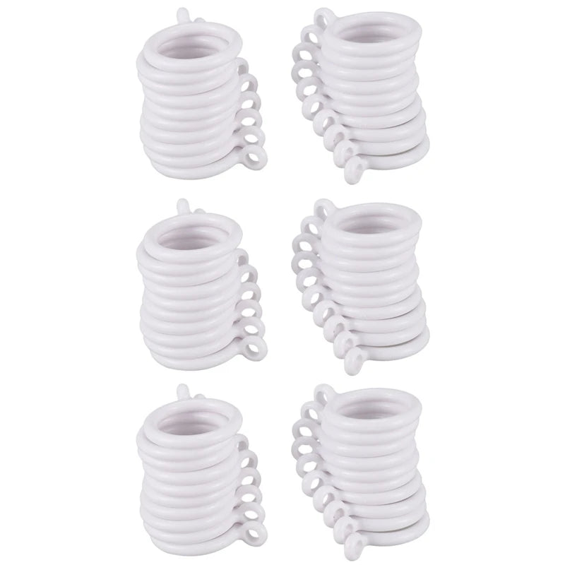 anneaux rideau plastique blanc coton classiques lisses arrondis opaques