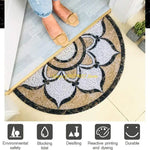 tapis sol antidérapant floral brodé beige noir blanc rose classique traditionnel imperméable moderne