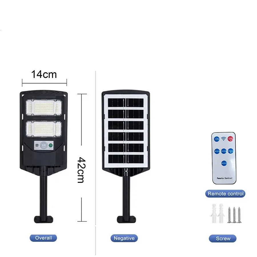 lampe solaire led ultra brillante ip68 moderne télécommande radar sensingextérieur autoinstallation économieénergie longuevieABS noir