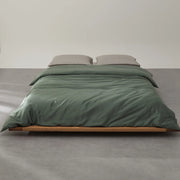 draps satinés vert olive literie douce bambou lyocell minimaliste moderne été frais chambre