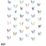 guirlande papillons 3d multicolore moderne adhésif mariage anniversaire décoration événement festive