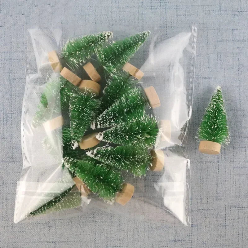 Mini sapin de Noël en sisal avec base en bois