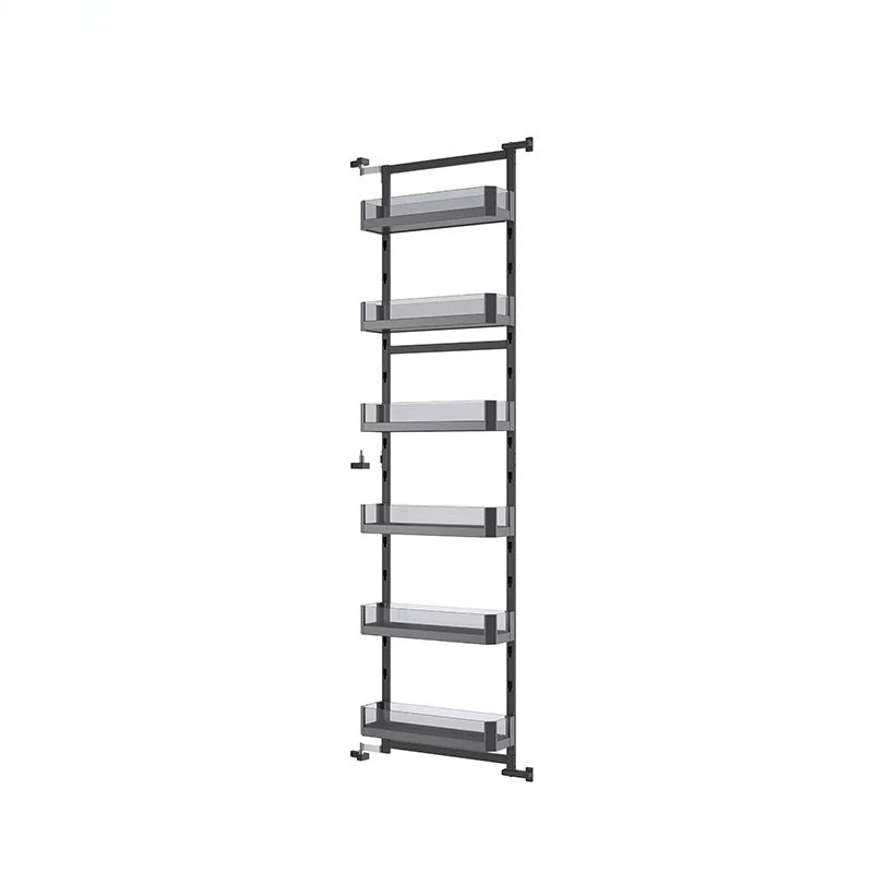 étagère murale moderne gris multi couches paniers porte ouvrant rangement vis fixationsangement cuisine