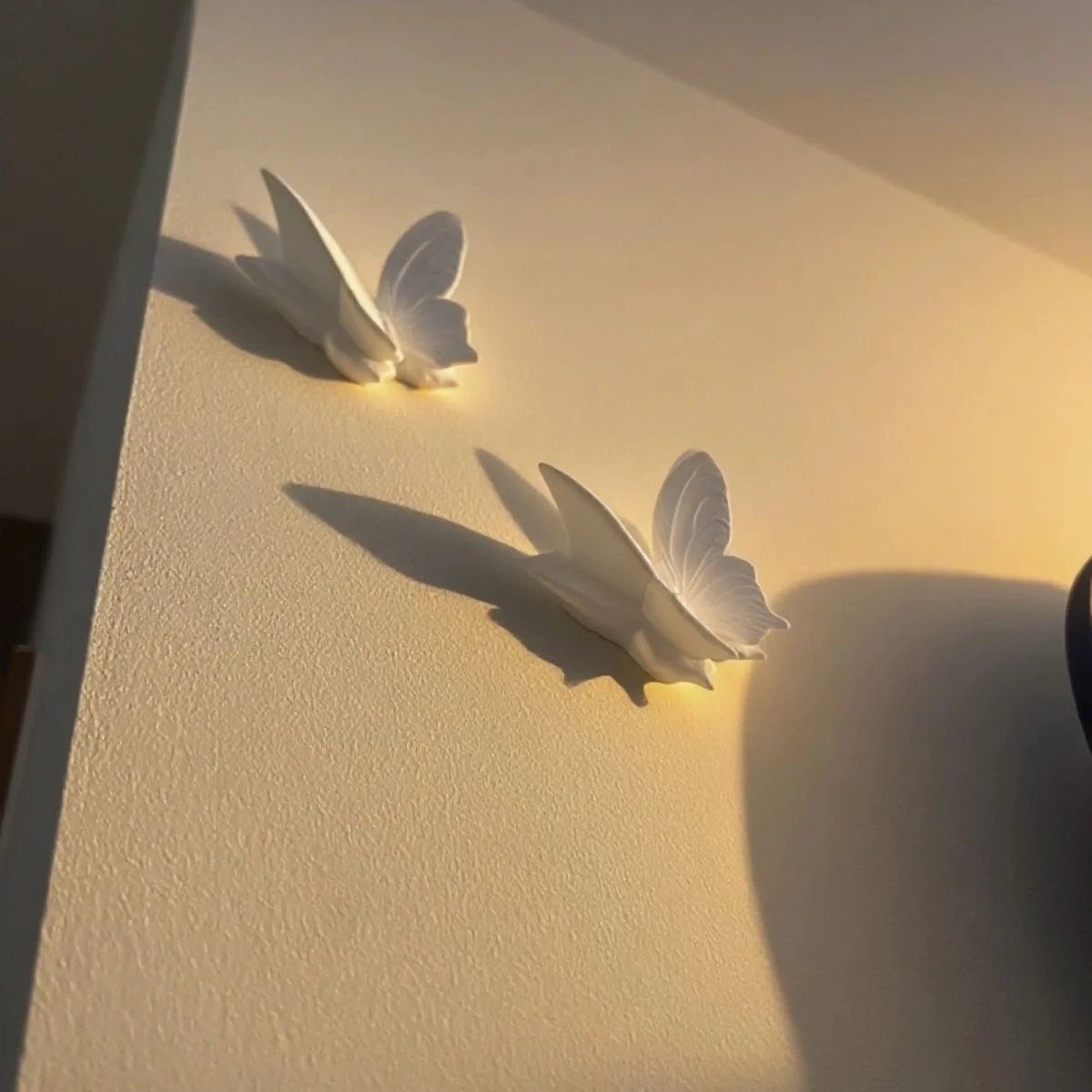 décoration murale papillon blanc relief 3d moderne adhésif plâtre minimaliste fixe maison