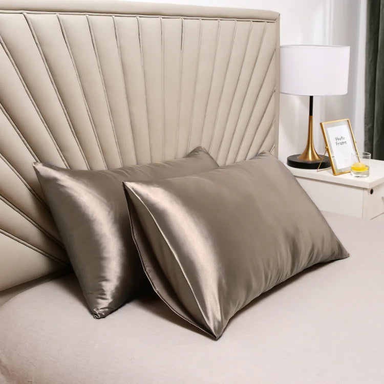 taies oreiller satin soie bleu marine rose noir contemporain opaques adhésives bébé maternité 51x76cm