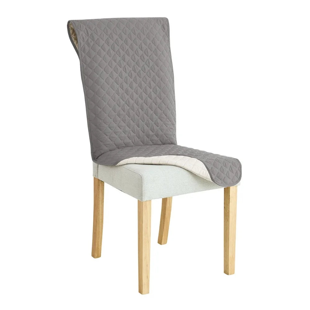 Housse chaise quiltée moderne polyester antidérapante rouge bordeaux beige bleu marine