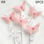 décoration gâteau papillon doré clips festif anniversaire transparent rose blanc