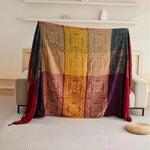 couverture bohème multicolore géométrique tissu chenille portable pique nique voyage printemps automne ethnique décoration