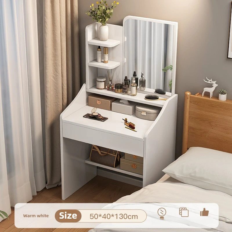table maquillage moderne miroir lumineux tabouret blanc mdf chambre coucher