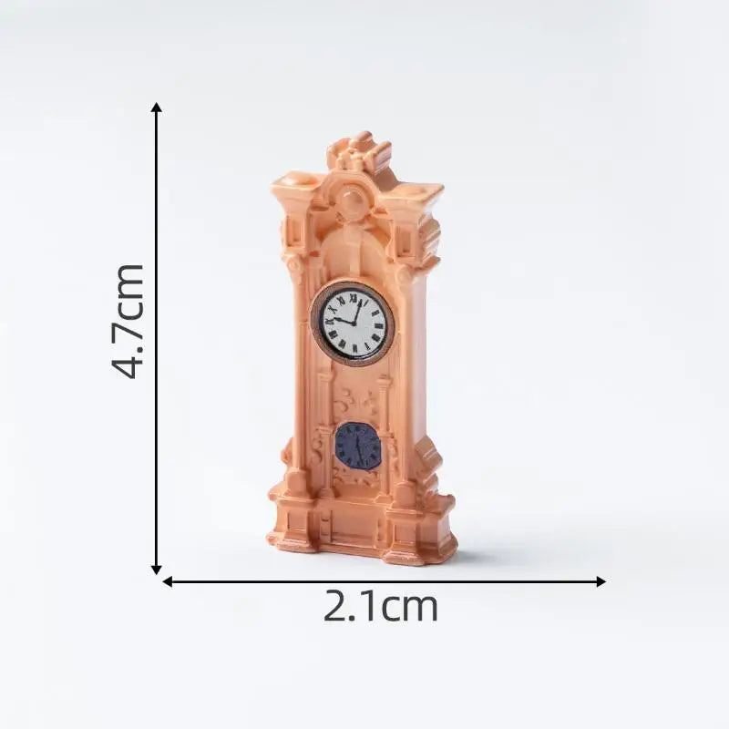 horloges décoratives vintage résine orange marron noir jaune détails sculptés miniature française