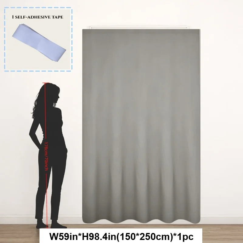 rideau occultant polyester texturé moderne adhésif opaque beige gris noir chambre coucher