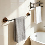 porte serviettes mural moderne métal texture tissée noir beige gris blanc fixé salle bain