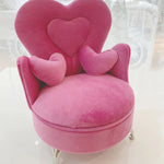 meubles miniatures salon rose velours cœurs romantique girly miroir coffre bijoux coussins figurines