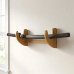 support mur épées sabres katanas japonais traditionnels deco épingle bois clips marronclair