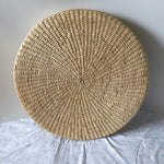 coussin sol paille tissée main traditionnel beige clair 40cm 6cm opaque non amovible mousse