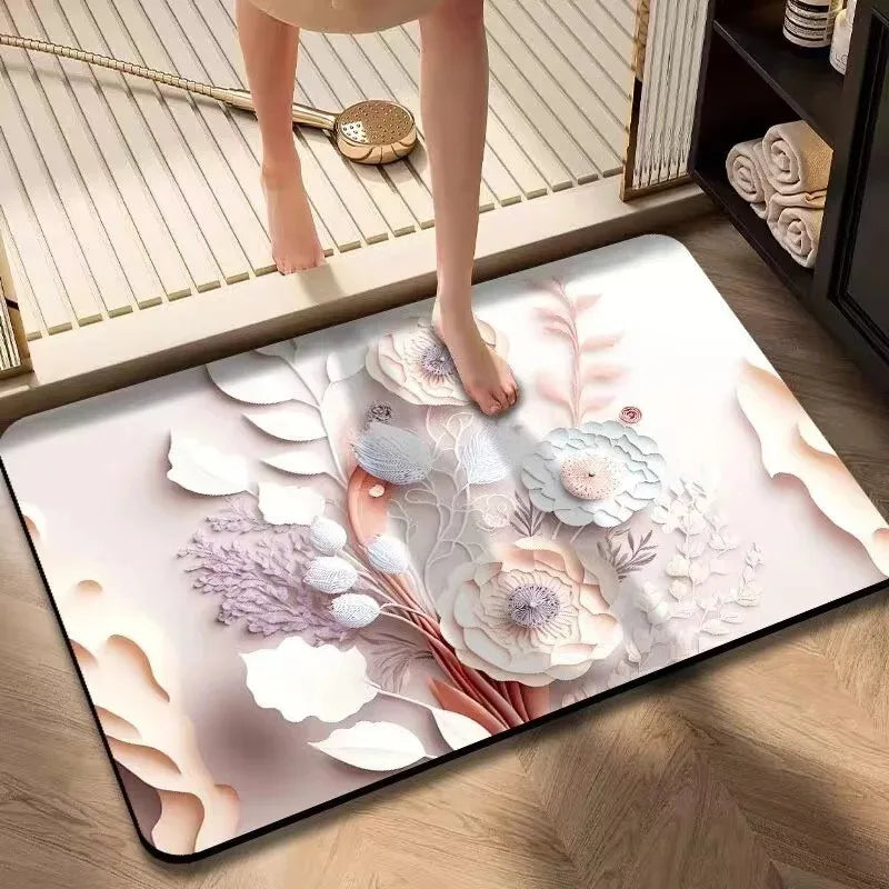 tapis multicolore fleurs relief moderne porte barre 40x60cm 50x80cm