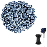 guirlande lumineuse solaire ip65 30mètres blanc chaud moderne interrupteur modes éclairage panneau solaire fixations