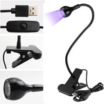 lampe led uv noir argent flexible dimmable brightness moderne pinces usb alimentée