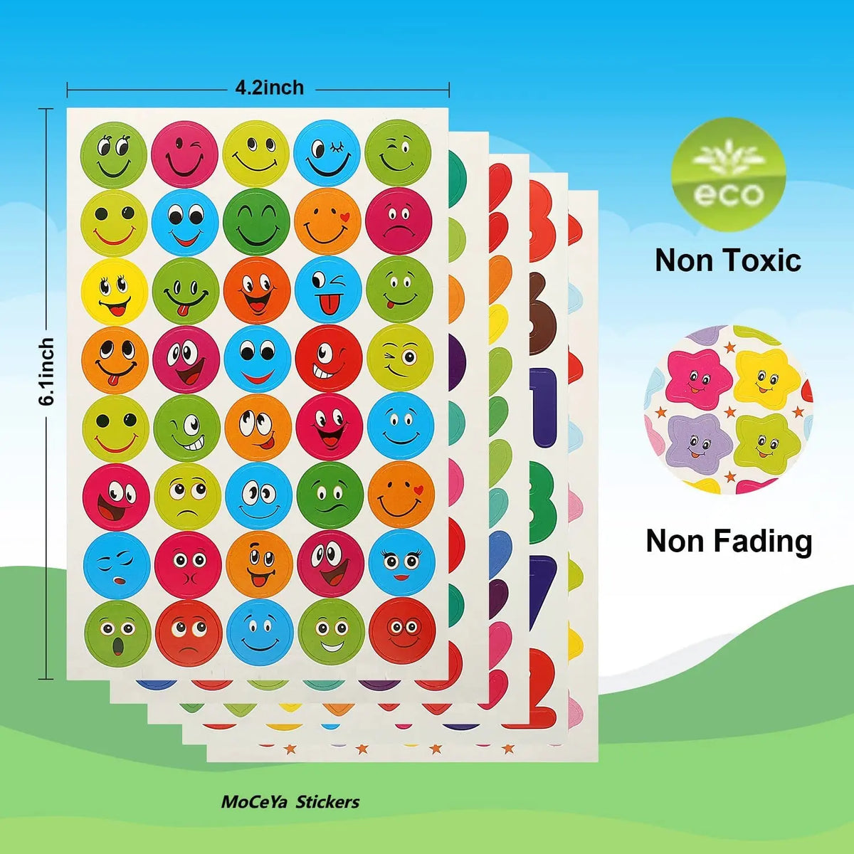 sticker enfant multicolore lettre étoile cœur brillant adhésif ludique décoration classeur agenda