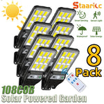 lampe solaire murale détecteur mouvement led noire ip65 moderne télécommande contrôle distant 18+lumières abs