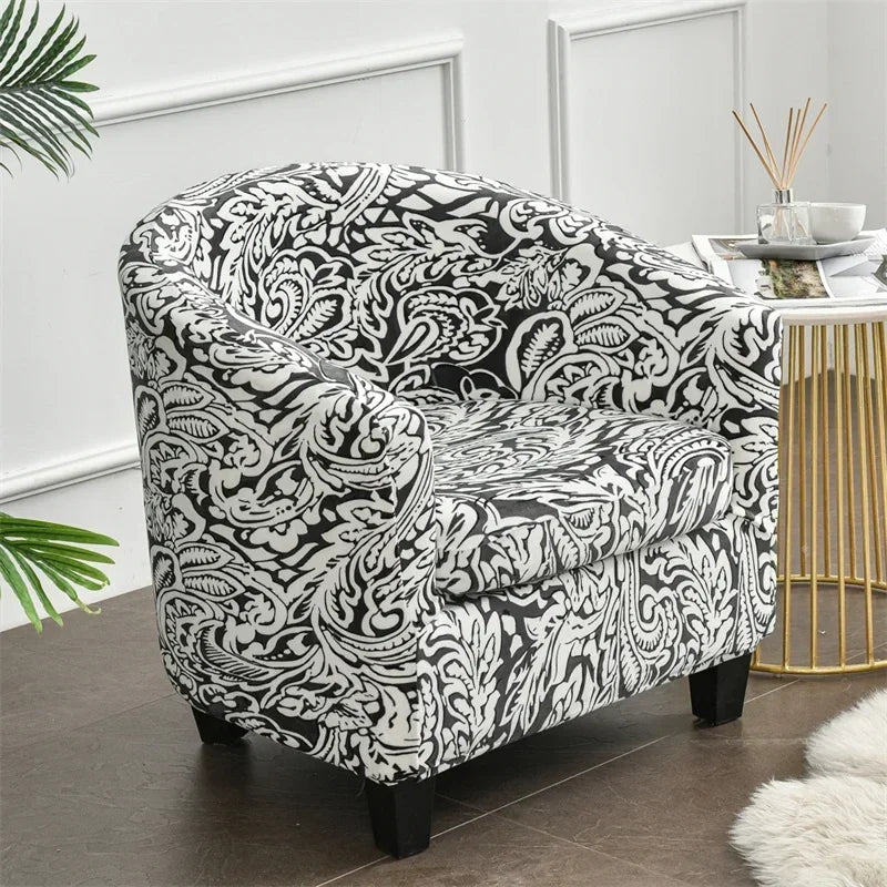 housse fauteuil club velours extensible canapé place salon coussin