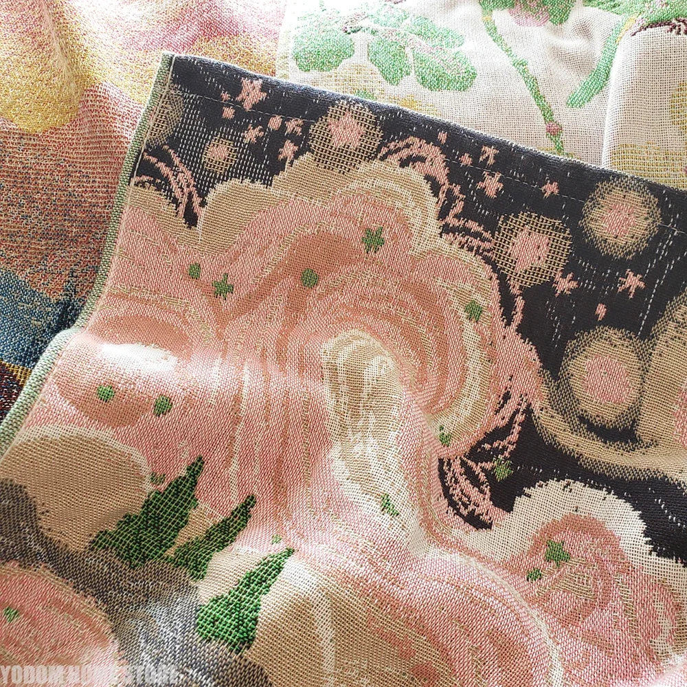 serviette main 100 coton absorption rapide floral chats paysages rose vert noir