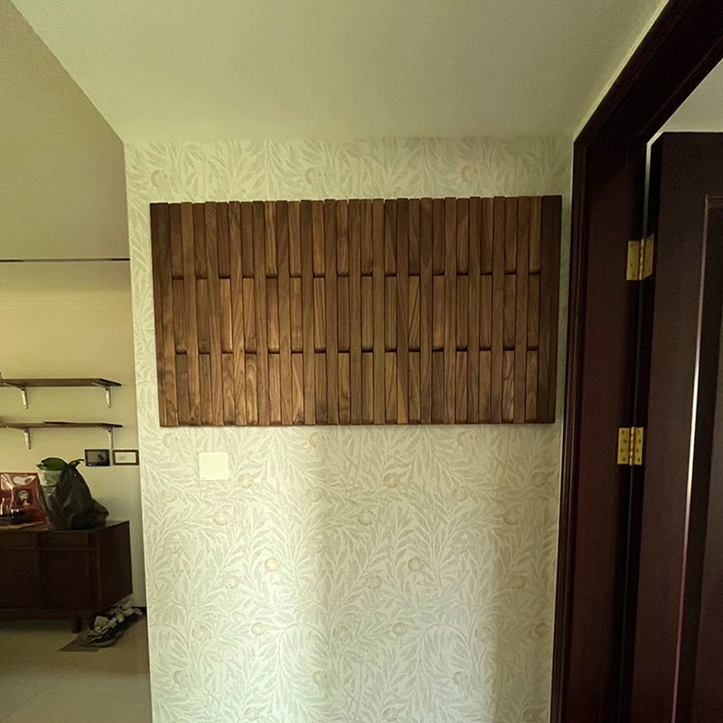 panneau mural bois naturel moderne ligne verticale simple deco murale porte manteau rangement