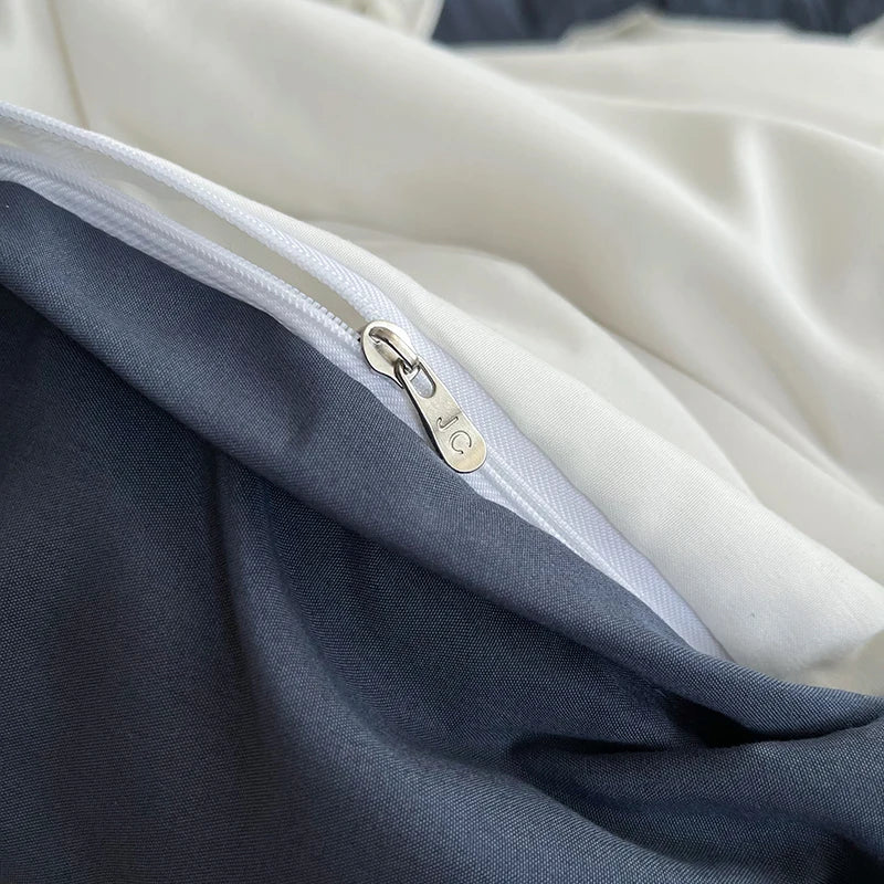 Ensemble de literie complet avec drap et housse de couette en bleu ciel