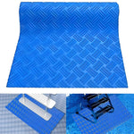 tapis antidérapant bleu texture rectangles piscine sécurité escalier sol bleu blancintérieur