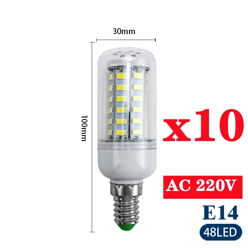 ampoules led blancs grains maïs modernes e14 e27 salon chambre 360 lumens