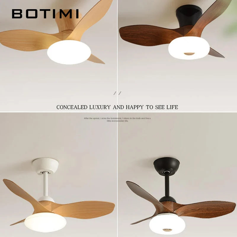 ventilateur moderne lumière led télécommande bois naturel moderne