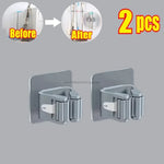 rangements adhésifs clips balai aspirateur moderne transparent blanc gris multifonctionnels
