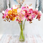 bouquet fleurs artificielles orchidées modernes orange rose blanc intérieur décoration maison anniversaire mariage