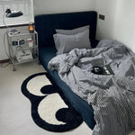 tapis noir blanc coeurs moderne antidérapant polyester usage multiple dimensions disponibles