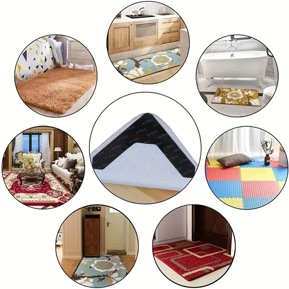 adhesifs antidrapants reutilisables lavables attaches tapis texturées surfloor noir beige marron blanc