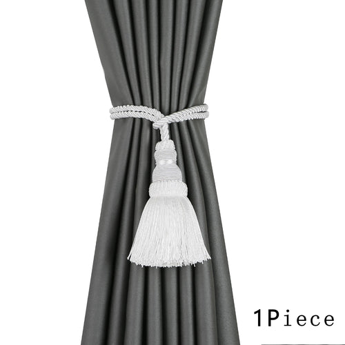 attache rideau pompon frange cordon décoratif classique élégant fenêtre salon maison moderne