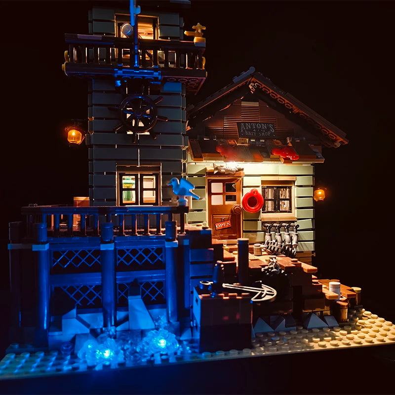 réduit building tour magasin éclairage led figurines oiseaux panneau indicateur éléments décoratifs