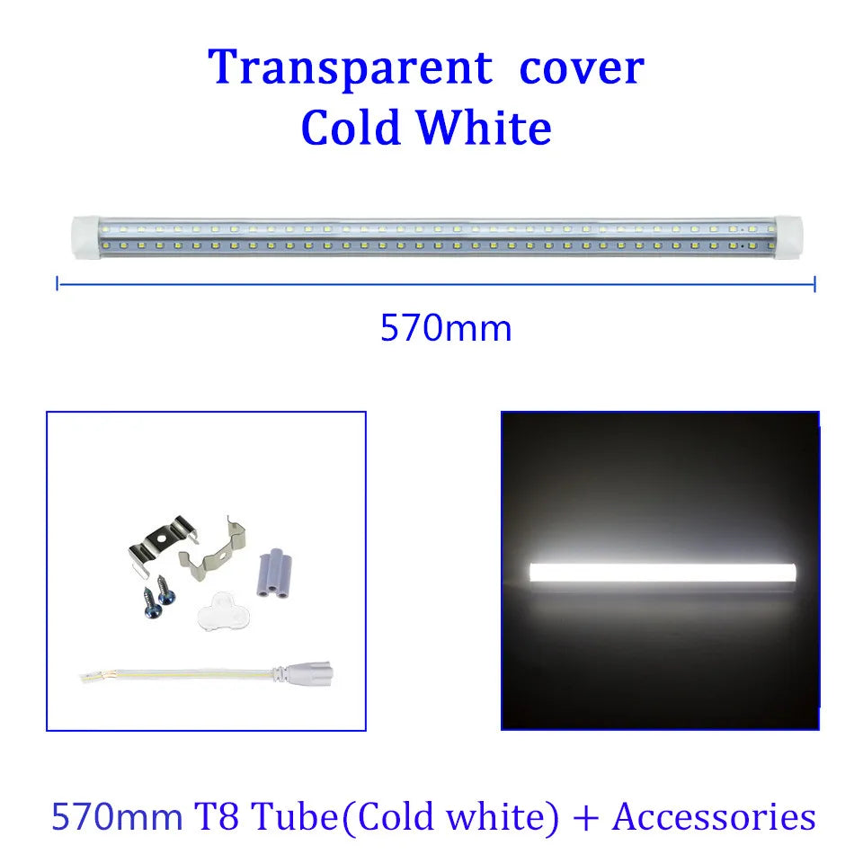 tube led blanc mat moderne éclairage intérieur cuisine garage clips montage