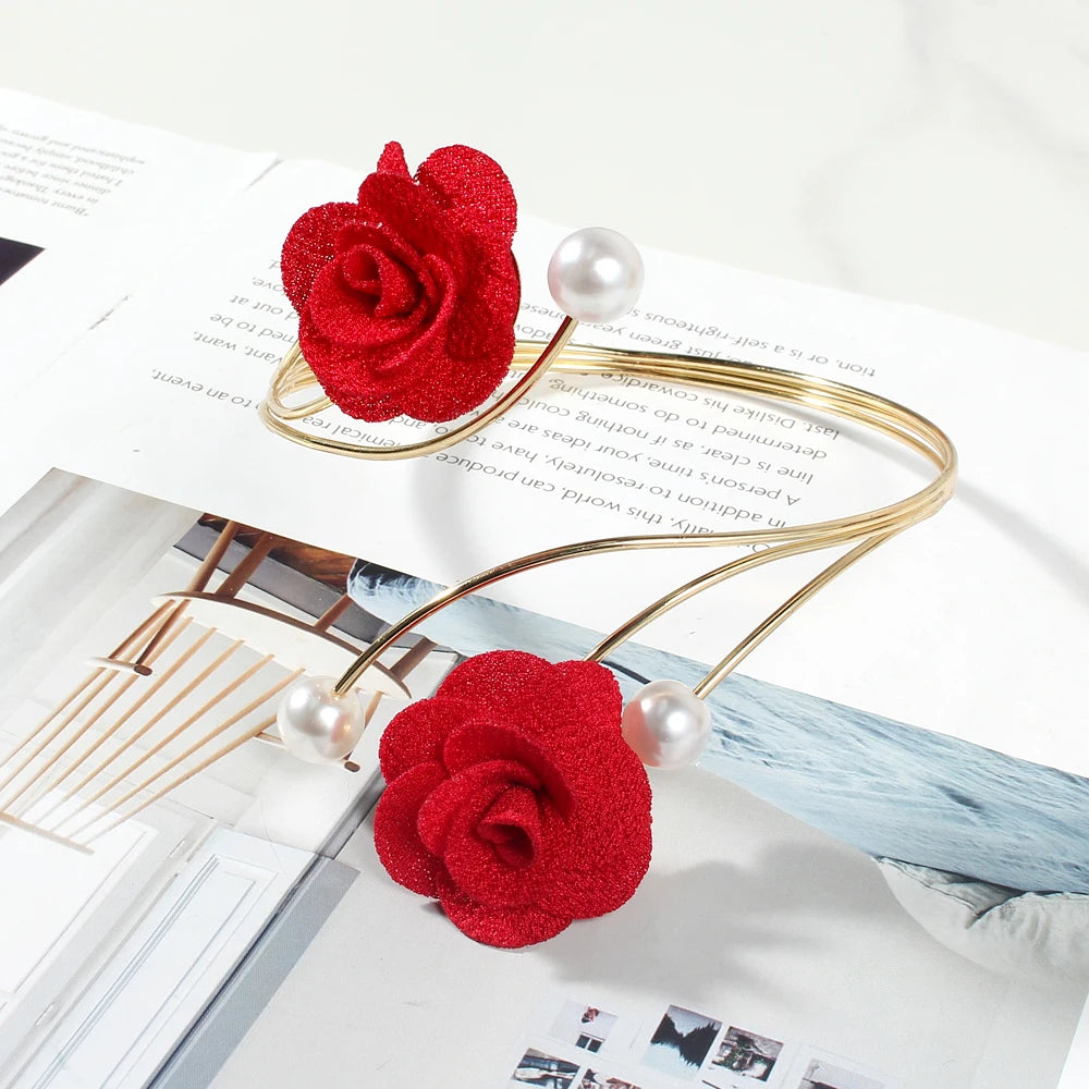 accessoires fenêtre rideau clips roses tissu moderne élégant off white rouge doré