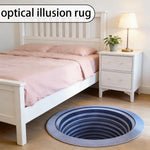 tapis bleu gris effet 3d illusion optique antidérapant salon chambre coucher mini