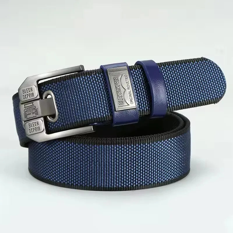 ceinture homme toile marron bleu marine beige noir moderne maille fine boucle clic