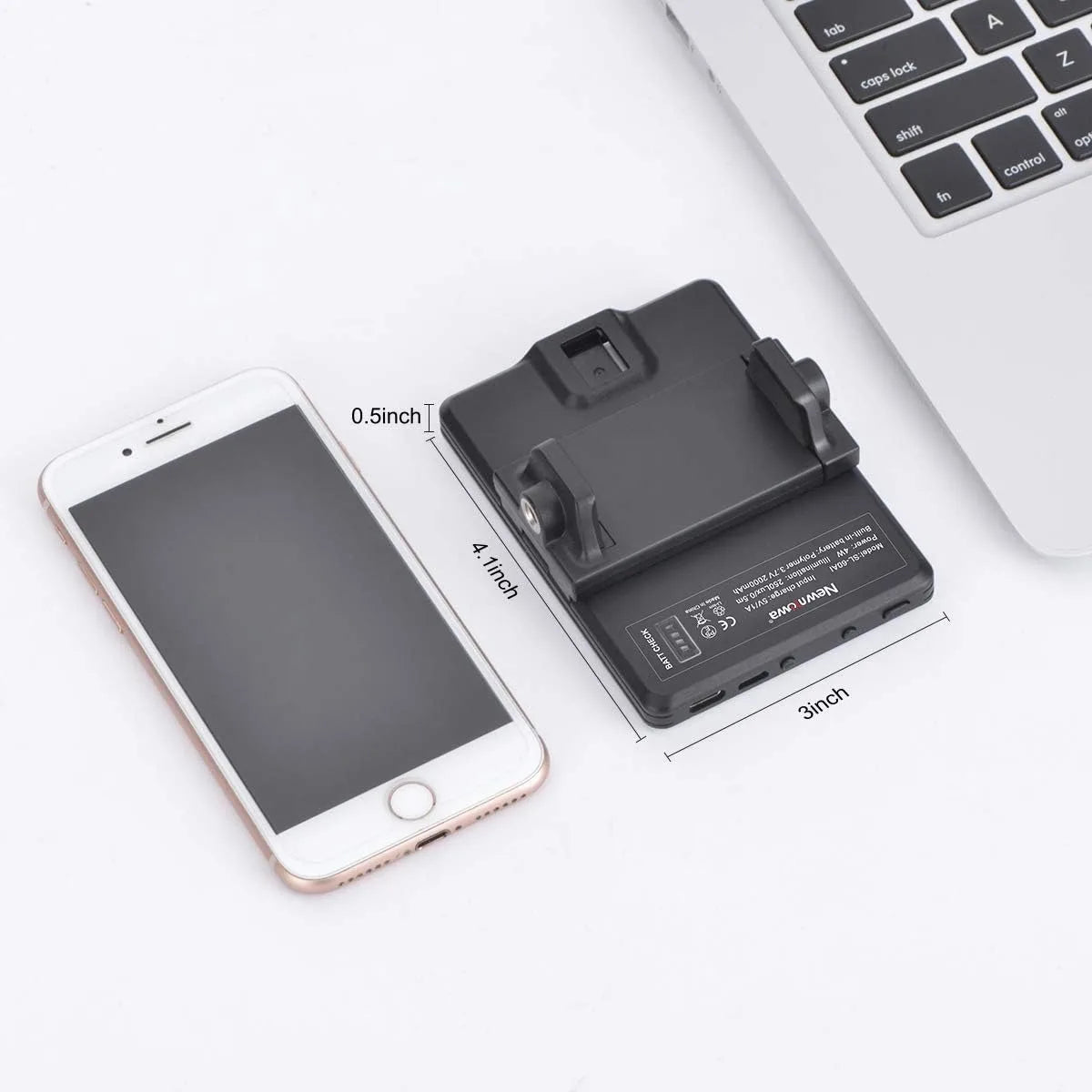 lampe led portable blanche moderne clip avant diffusion direct brightness buttons charge interfaces