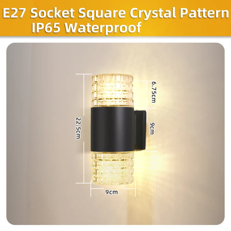 lampe murale extérieure moderne noire rayures horizontales ampoule e27 jardin