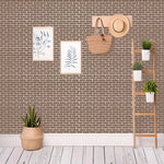 sticker mural moderne brique marron clair adhésif scrapbooking diy journal cartes