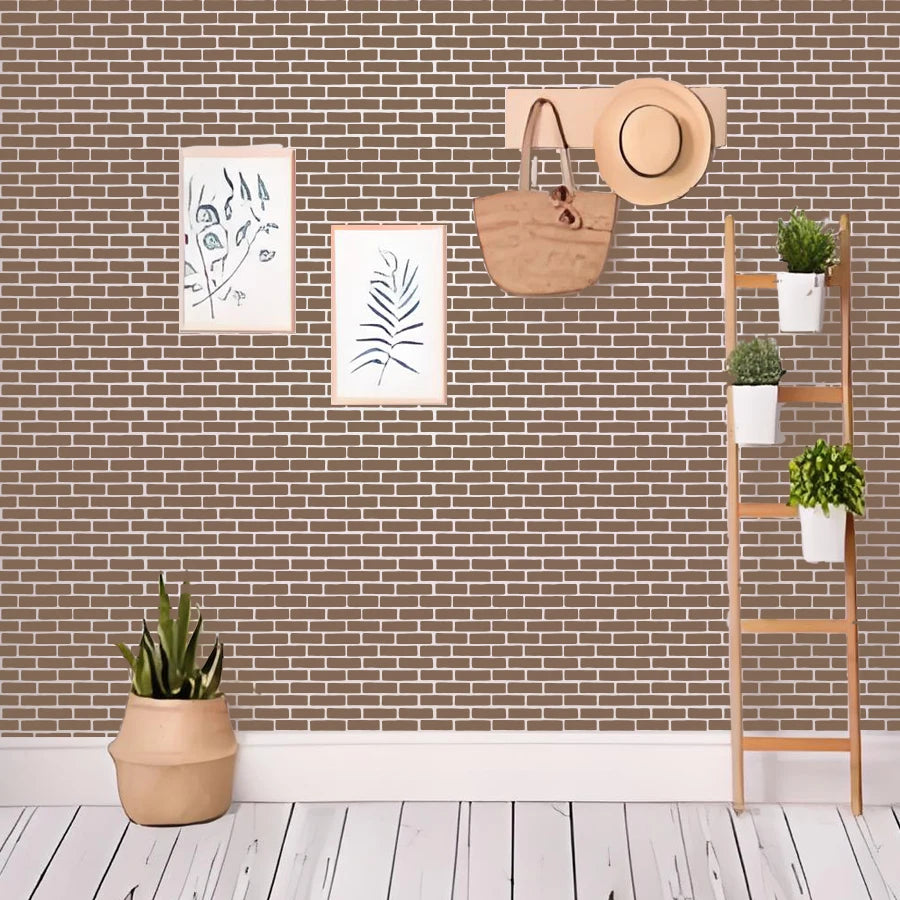 sticker mural moderne brique marron clair adhésif scrapbooking diy journal cartes