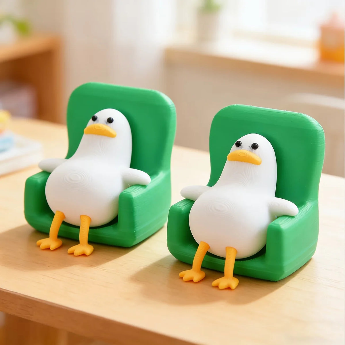fauteuil miniature vert blanc jaune texture 3d moderne cartoon adhésif oiseau inclusion moderne
