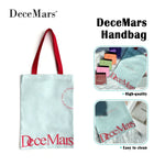 sac main bleu clair rouge imprimé moderne poignées tissu keep your look as beautiful