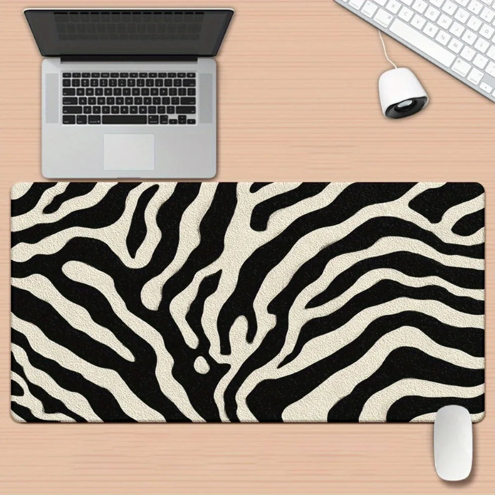 tapis souris rayures zébrées noir blanc non glissant moderne waterproof